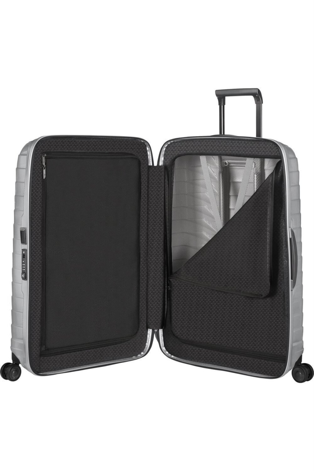 Samsonite Maleta Proxis Tamaño Mediano 69 Cms Capacidad 75 Litros Ultra Resistente y Ligera 2.8 Kilos color Plata - Imagen 4