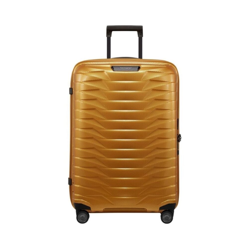 Samsonite Maleta Proxis Tamaño Mediano 69 Cms Capacidad 75 Litros Ultra Resistente y Ligera 2.8 Kilos color Honey Gold
